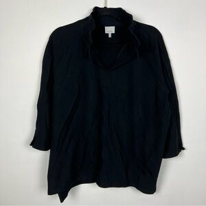 Ming Pullover Top 3/4 Sleeve Black Size Large